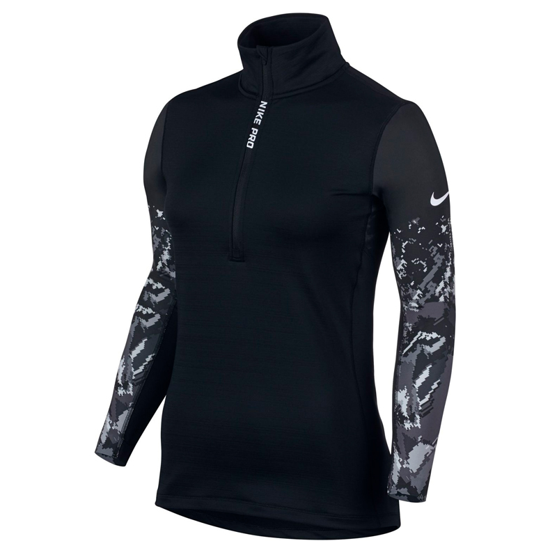 nike pro warm zip top
