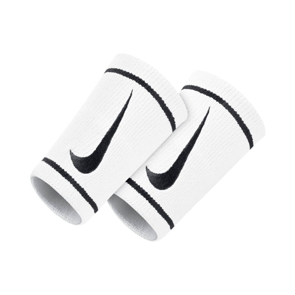 Nike wristbands Dri-fit doublewide wit/zwart (foto 1)